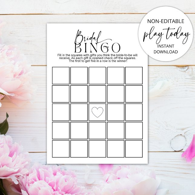 Bridal Bingo Minimalist Bridal Shower Game  Invitation (Creator Uploaded)