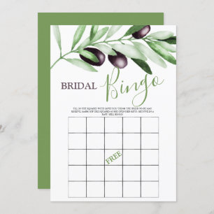Bridal Bingo Olive Branches Bridal Shower Game Invitation