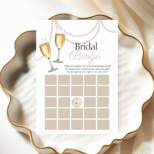 Bridal bingo Pearls Prosecco shower game card