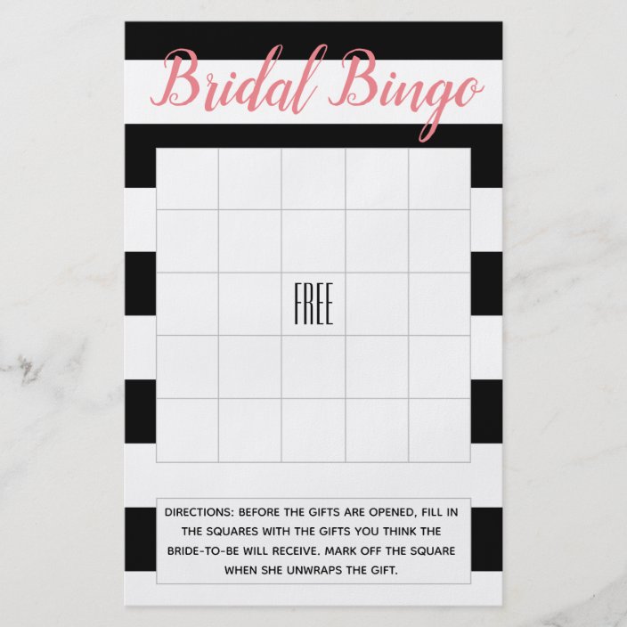 printable blank bridal shower bingo
