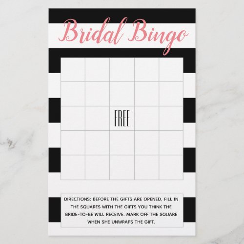 Bridal Bingo Wedding Shower Game Fill_in Cards Flyer