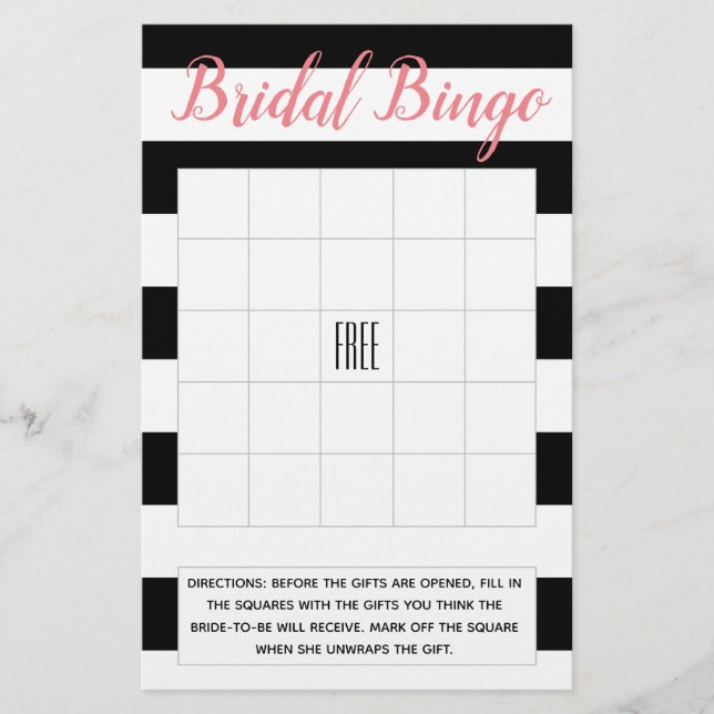 Bridal Bingo Wedding Shower Game Fill-in Cards Flyer (Front)