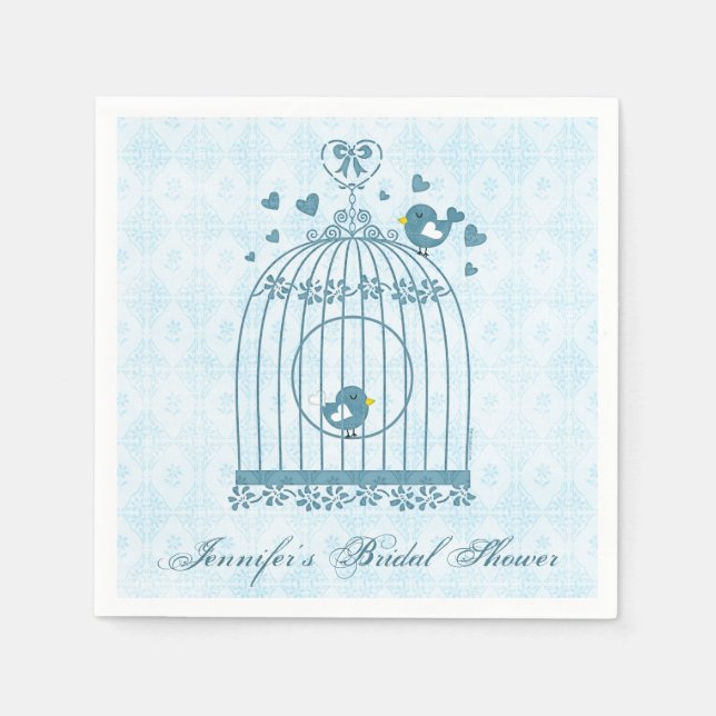 Bridal Bird Cage Napkins (Front)