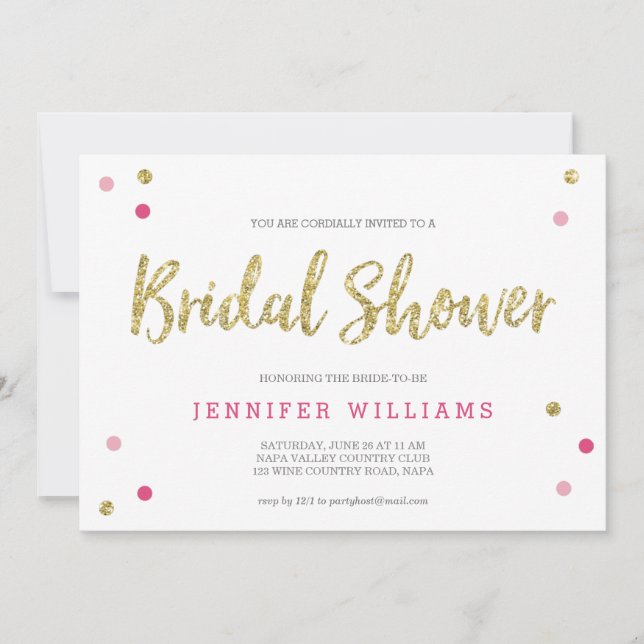 Bridal Bling Gold | Bridal Shower Invitation (Front)
