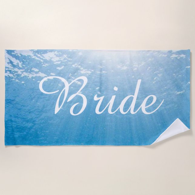 Bridal Bliss Shades: Customize Your Seascape  Beach Towel (Front)