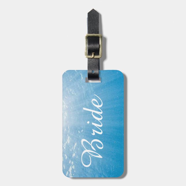 Bridal Bliss Shades: Customize Your Seascape  Luggage Tag (Front Vertical)