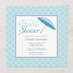 Bridal Blue Umbrella Shower Invitation