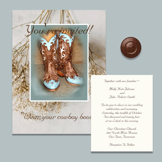 Bridal Boots with Baby's Breath  Invitation (Creator Uploaded)