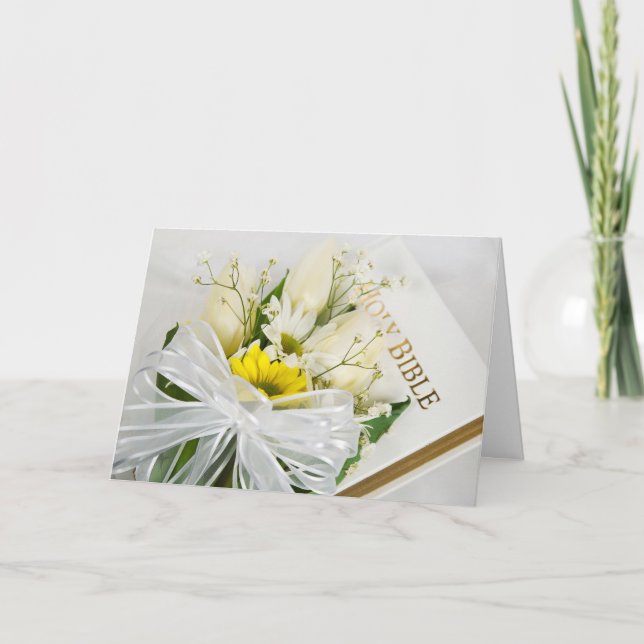 Bridal Bouquet on Bible Card (Front)