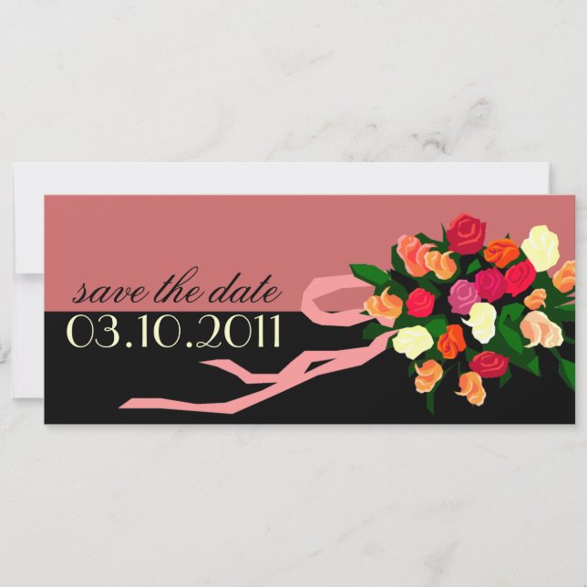Bridal Bouquet Save the Date Announcement (Front)