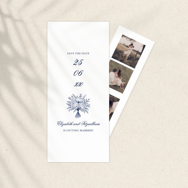 Bridal Bouquet Sketch Folded Bookmark Holder  Save The Date (Creator Uploaded)