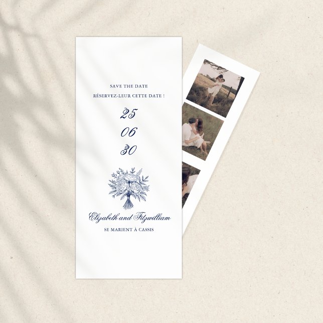 Bridal Bouquet Sketch Folded Bookmark Holder  Save The Date (Creator Uploaded)