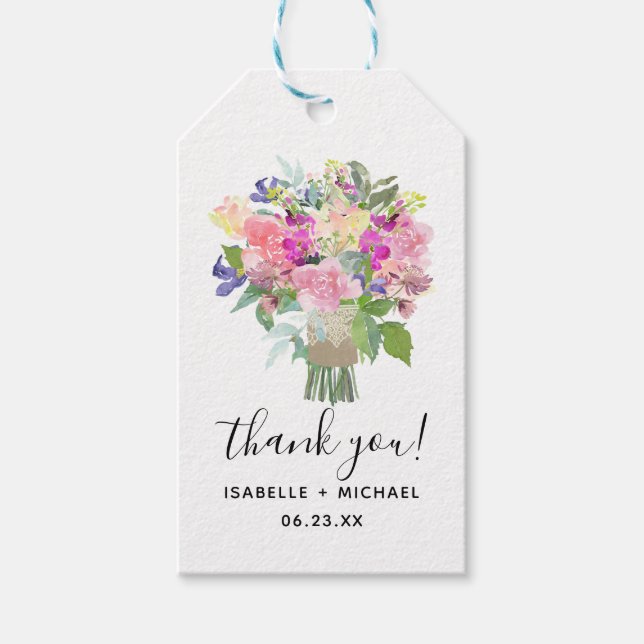 Bridal Bouquet Wedding Favor Tags (Front)