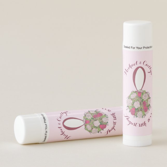 Bridal Bouquet Wedding Flowers Engagement Shower Lip Balm (Front)