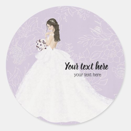 Bridal boutique choose background color classic round sticker