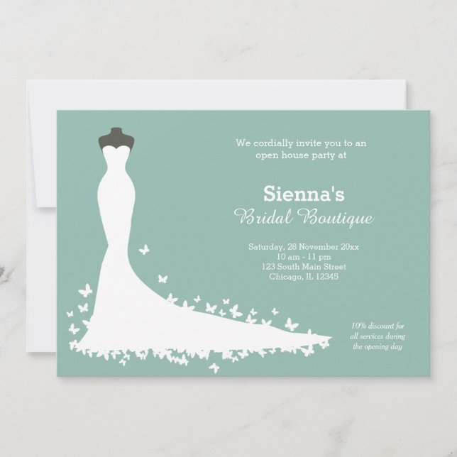 Bridal Boutique - Choose your background color Invitation (Front)