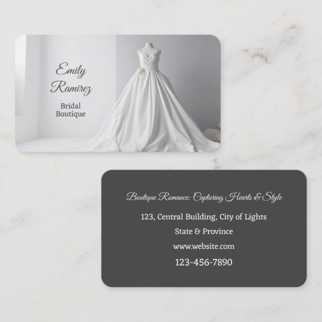 Bridal Boutique Wedding Stylist Business Card (Front/Back)