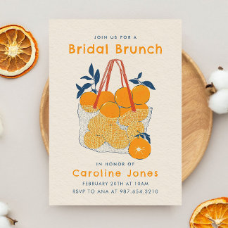 Bridal Branch & Lunch Watercolor Orange Juice  Invitation