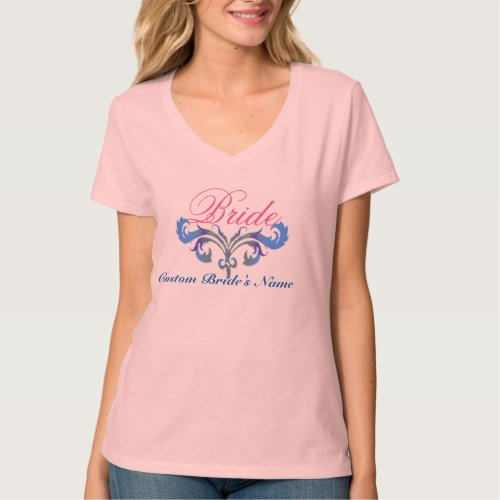 Bridal Bride party wedding  t_shirt design idea