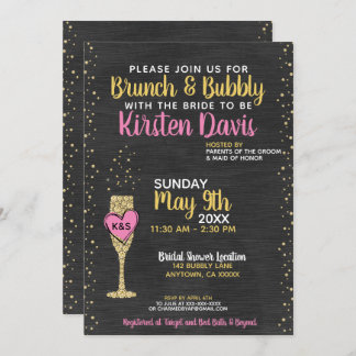 Bridal Brunch and Bubbly Bridal Shower Invitation