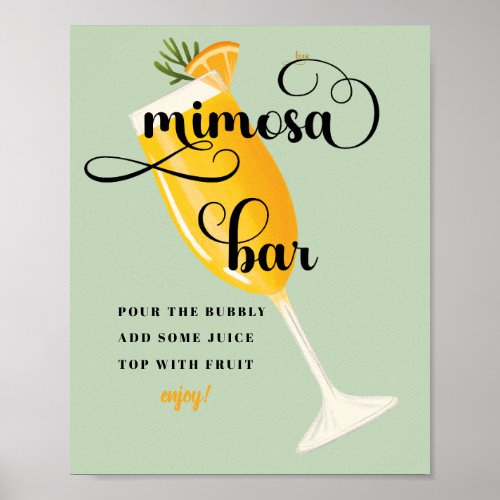 Bridal Brunch Bridal Shower  Mimosa Bar Sign