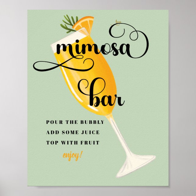 Bridal Brunch Bridal Shower | Mimosa Bar Sign (Front)
