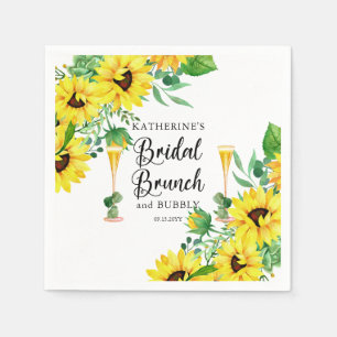 Bridal Brunch & Bubbly Shower Boho Sunflowers Napkins