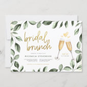 Bridal Brunch Champagne & Eucalyptus Bridal Shower Invitation (Front)