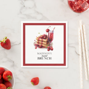 Bridal Brunch Cherry Celebration Custom Napkins