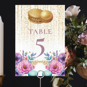 Bridal Brunch Elegant Pink Gold Table Number