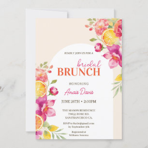 Bridal brunch Floral Citrus Bridal shower  Invitation