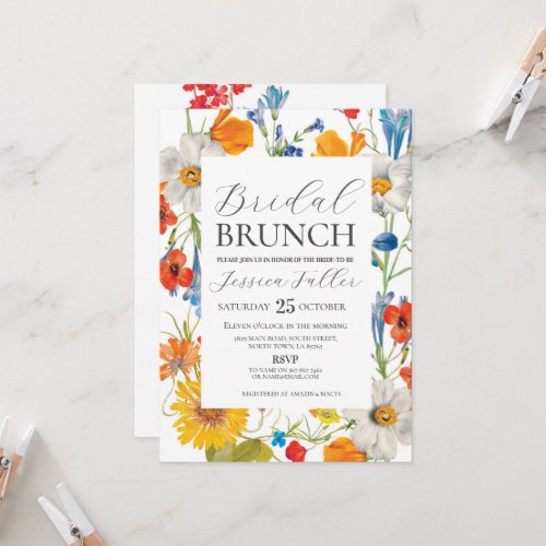 Bridal Brunch Floral Summer Bachelorette Party Invitation