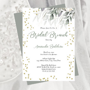 Bridal Brunch Gold Stars Invitation
