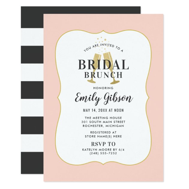 Bridal Brunch Invitation | Blush Champagne Toast