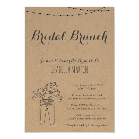 bridal brunch invitation on kraft background zazzle com