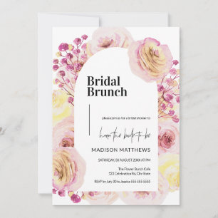Bridal Brunch Invitation Peach Blush Rose Arch