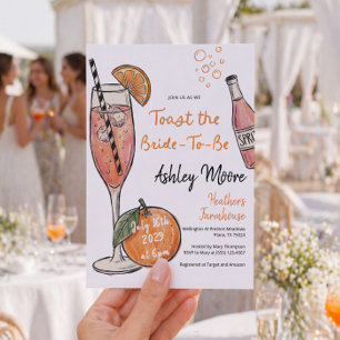 Bridal Brunch Invitation, Toast The Bride To Be Invitation