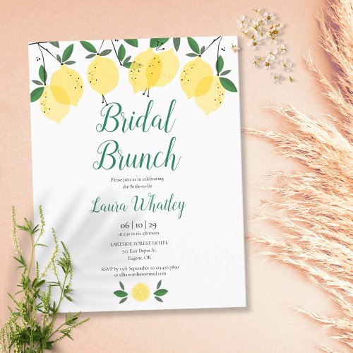 Bridal Brunch Lemon Bridal Shower Announcement Postcard