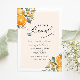 Bridal Brunch Orange Wedding Shower Invitation