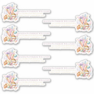 Bridal Brunch Pastel Pink Gold Custom Address Sticker