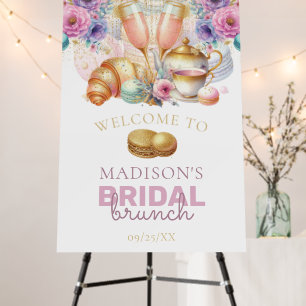 Bridal Brunch Pastel Pink Gold Custom Welcome Foam Board