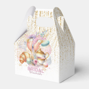 Bridal Brunch Pastel Pink Gold Glitter Custom Favor Boxes