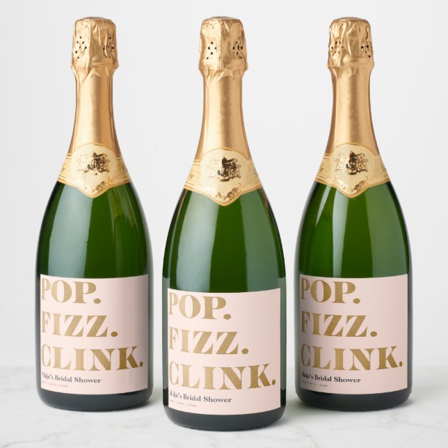 Bridal Brunch Pop Fizz Clink Sparkling Wine Labels (Bottles)