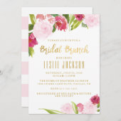 Bridal Brunch Shower Invitation Blush and Gold (Front/Back)