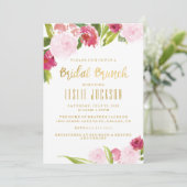 Bridal Brunch Shower Invitation Blush and Gold (Standing Front)