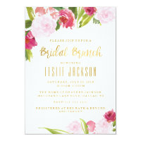 Bridal Brunch Shower Invitation Blush and Gold