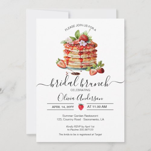 Bridal Brunch Shower pancake Invitation