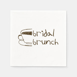 Bridal Brunch Whimsical Coffee Mug Drawing Wedding Napkins