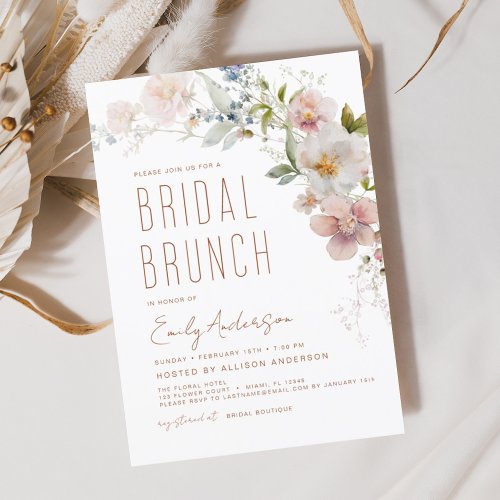Bridal Brunch Wildflower Boho Elegant Shower Invitation