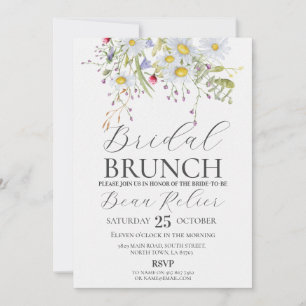 Bridal Brunch Wildflowers Daisy Stylish Flowers Invitation